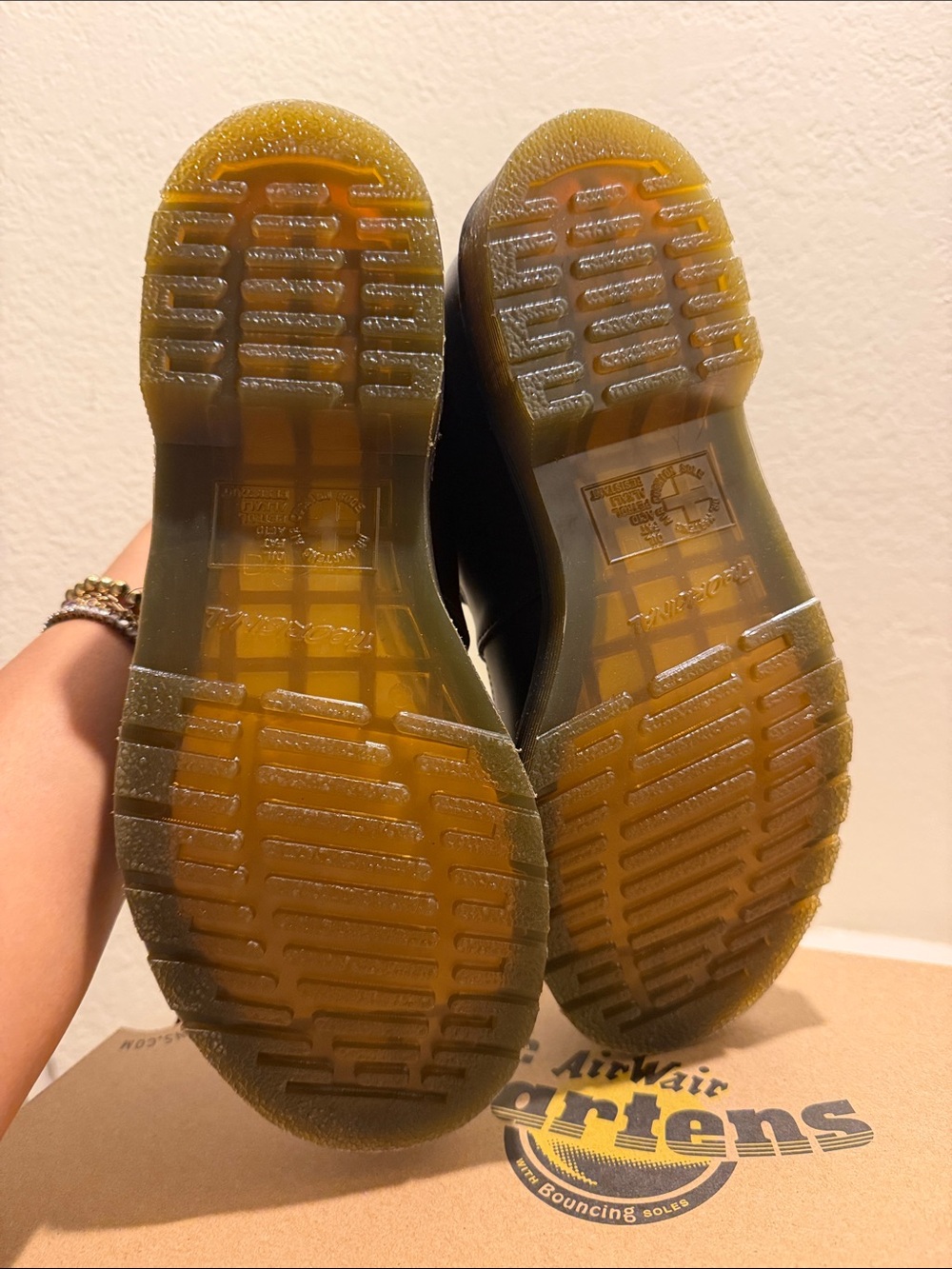 Dr. Martens Black Double-Buckle Mary Jane Shoes with Yellow Stitching - Picture 3 of 6